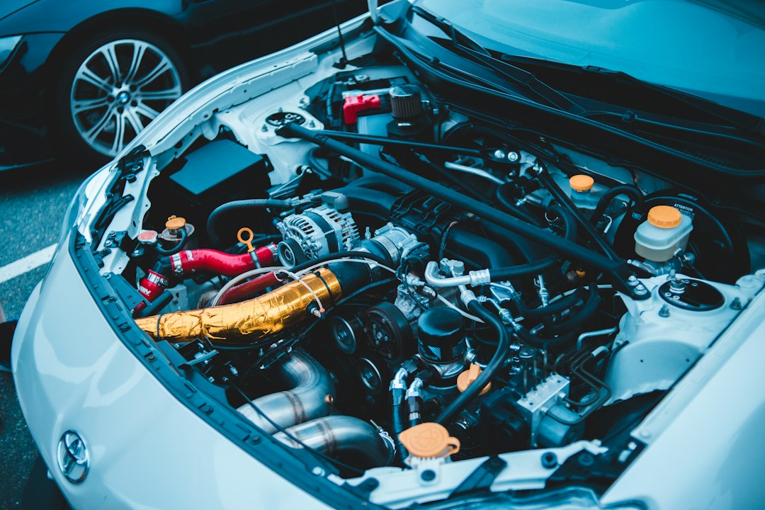 Car engine compartment